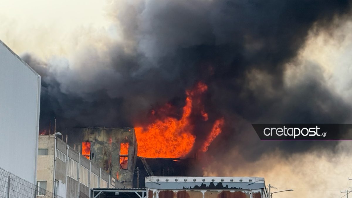 Ηράκλειο: Καταστροφική φωτιά στη ΒΙΠΕ – Ανυπολόγιστες οι ζημιές – ΒΙΝΤΕΟ