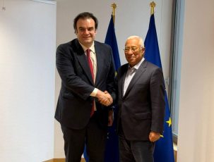 Συνάντηση του προέδρου του Eurogroup Κυριάκου Πιερρακάκη με τον πρόεδρο του Ευρωπαϊκού Συμβουλίου Αντόνιο Κόστα